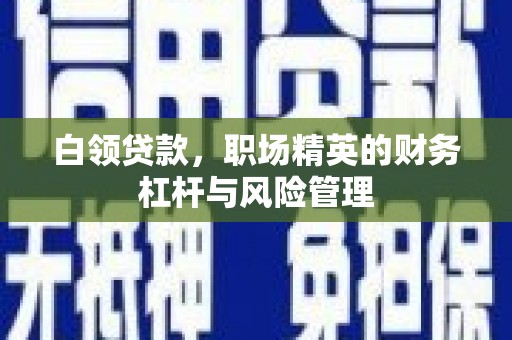 台南白领贷款，职场精英的财务杠杆与风险管理