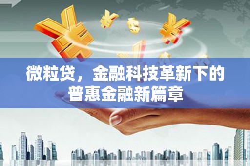 石鼓微粒贷，金融科技革新下的普惠金融新篇章
