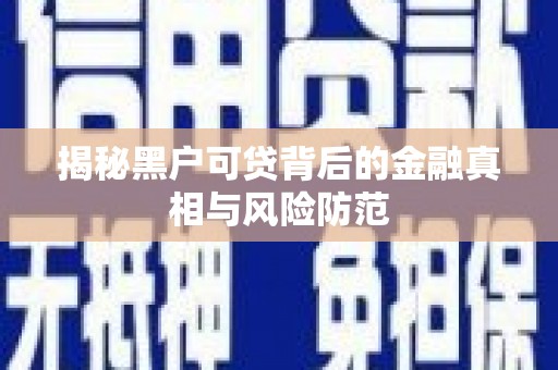 关岭揭秘黑户可贷背后的金融真相与风险防范