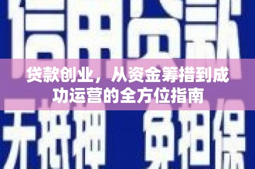 阳春贷款创业，从资金筹措到成功运营的全方位指南