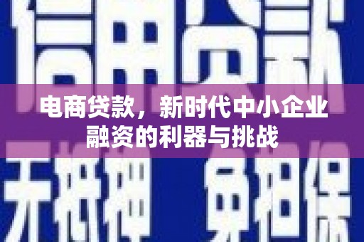 舞钢电商贷款，新时代中小企业融资的利器与挑战