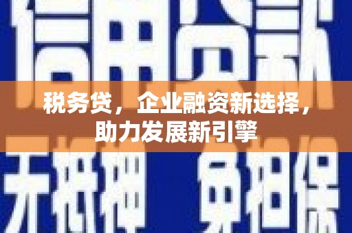 石鼓税务贷，企业融资新选择，助力发展新引擎