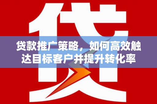 文安贷款推广策略，如何高效触达目标客户并提升转化率
