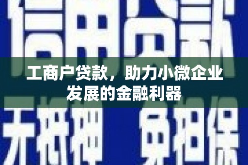 霞山工商户贷款，助力小微企业发展的金融利器