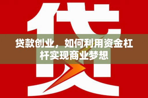 开阳贷款创业，如何利用资金杠杆实现商业梦想