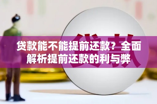 凤城贷款能不能提前还款？全面解析提前还款的利与弊