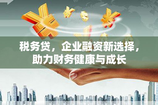 全州税务贷，企业融资新选择，助力财务健康与成长
